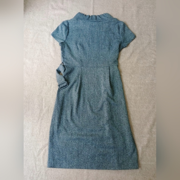 TO THE MAX BLACK MOCK NECK SHORT SLEEVE BELTED SHEATH DRESS SIZE Large - Picture 3 of 8